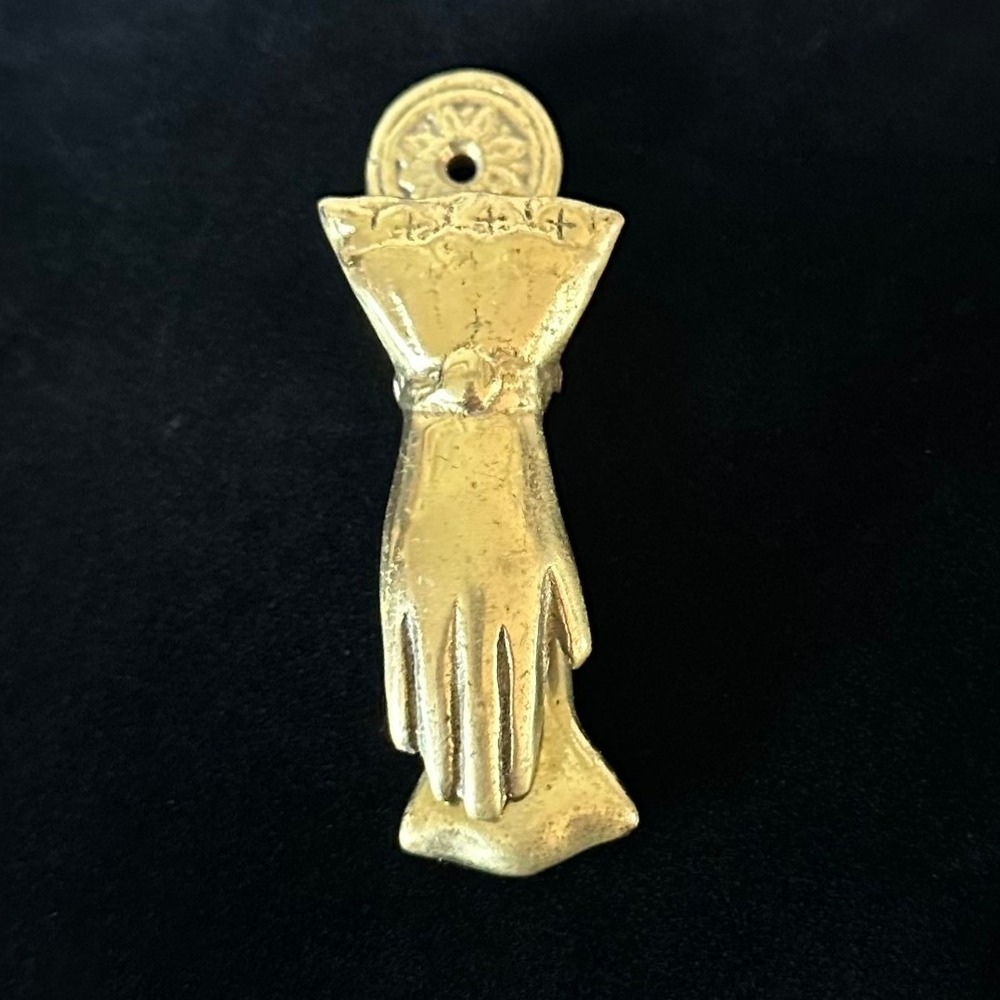 Vintage Brass Lady Hand Clip Victorian Style Paper Weight Wall Hanging Decor